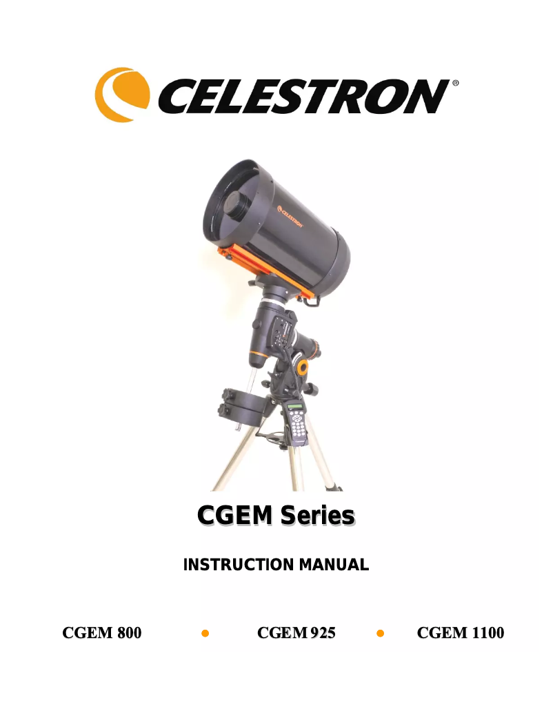 Página 1 del manual Manual de usuario Celestron CGEM 925 HD Computerized