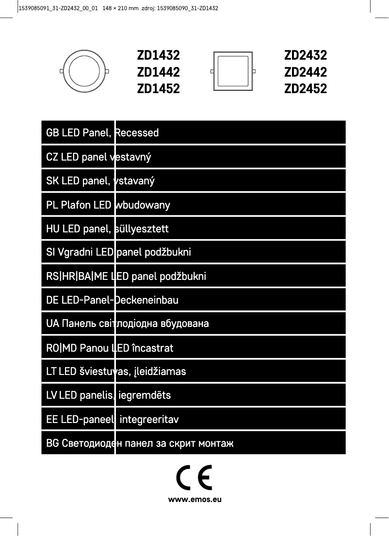 Image de la première page du manuel de l'appareil ZD2432