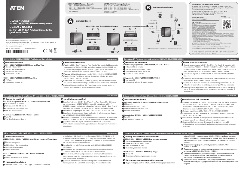 Page 1 de la notice Manuel utilisateur ATen US434