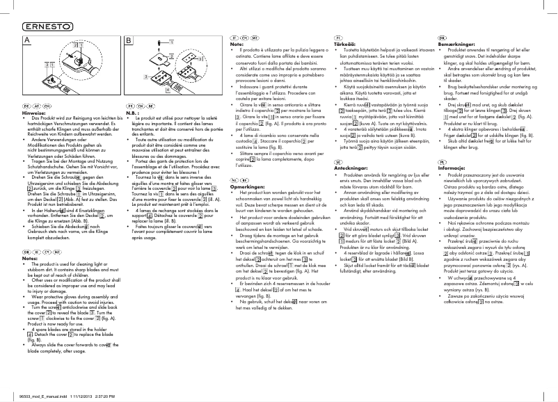 Page 1 de la notice Manuel utilisateur Ernesto Z31875E