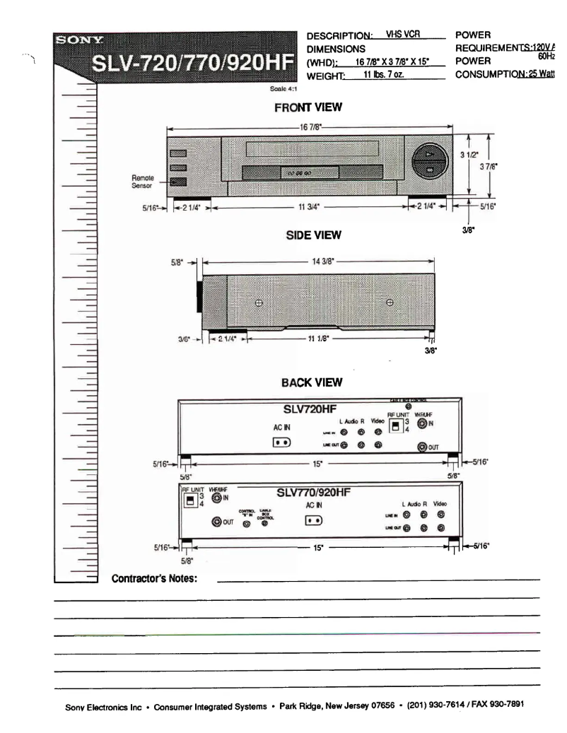 Page 1 de la notice Manuel utilisateur Sony SLV-920HF