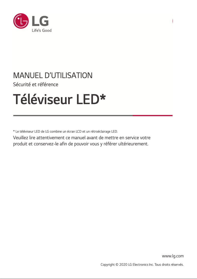 Page n°1 - Manuel utilisateur LG 43US662H0ZC