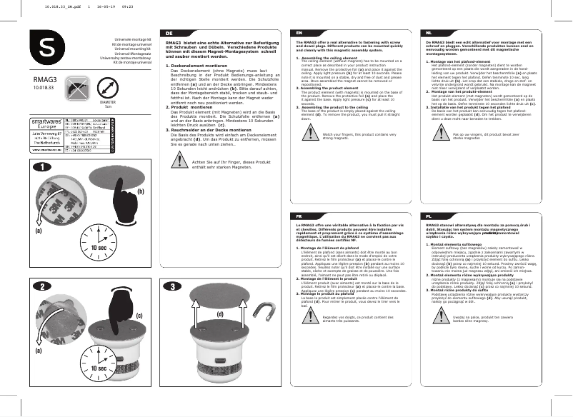 Page 1 de la notice Manuel utilisateur Smartwares 10.018.33