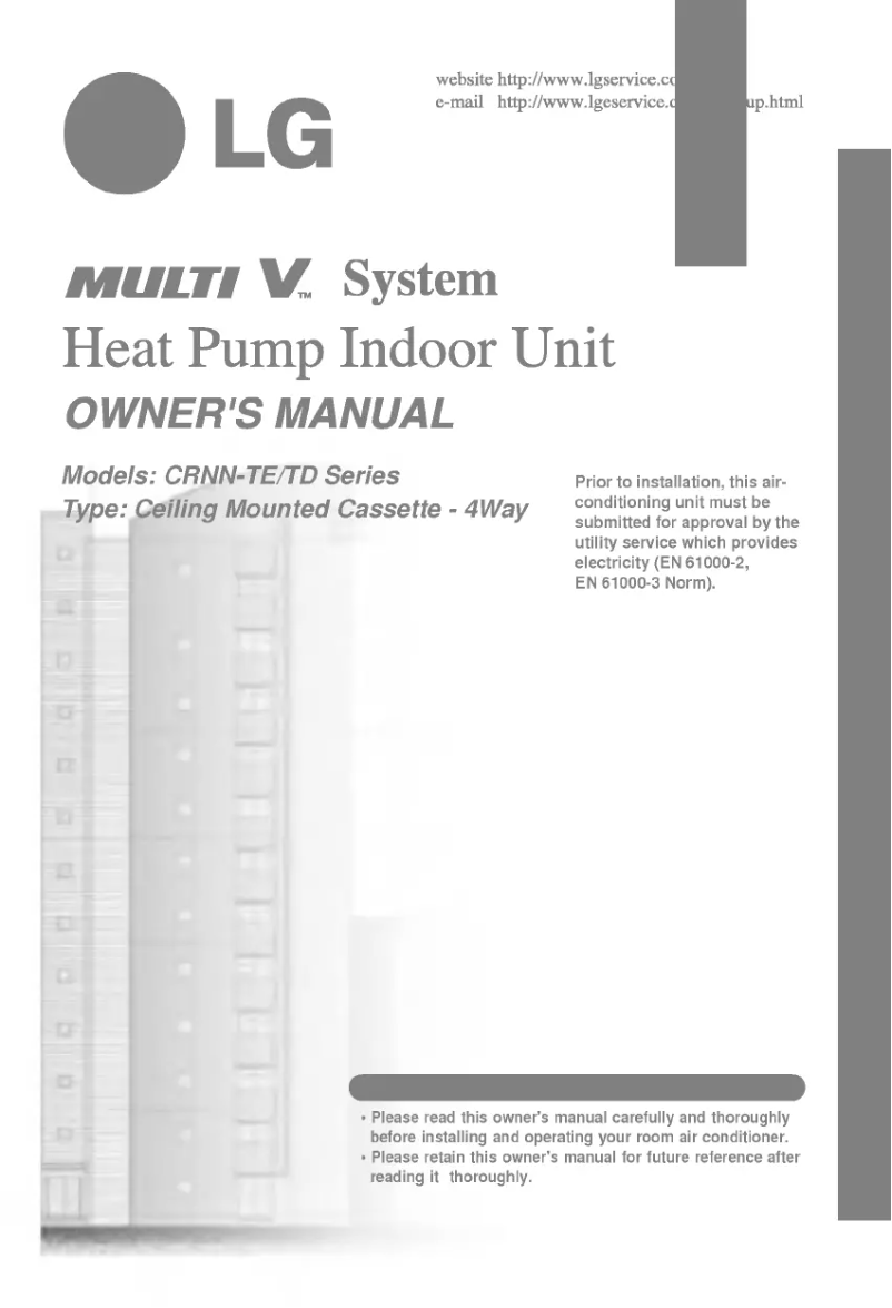 Page 1 de la notice Manuel utilisateur LG CRNN246TDA0