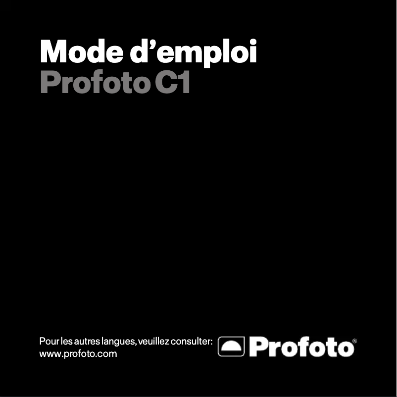Page 1 de la notice Manuel utilisateur Profoto C1