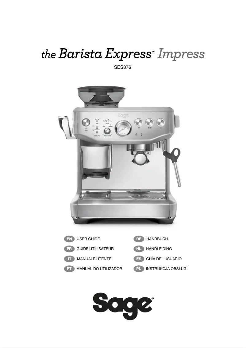 Page n°1 - Manuel utilisateur Sage the Barista Express Impress SES876