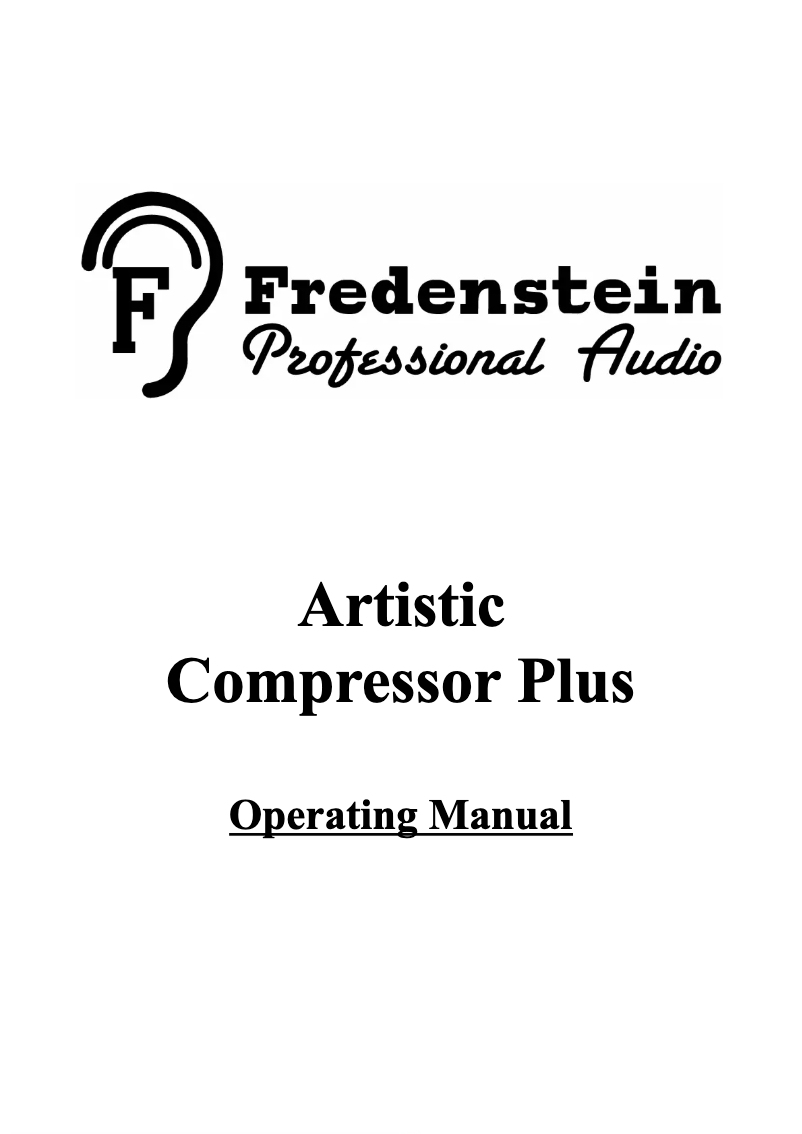 Image de la première page du manuel de l'appareil Artistic Compressor Plus