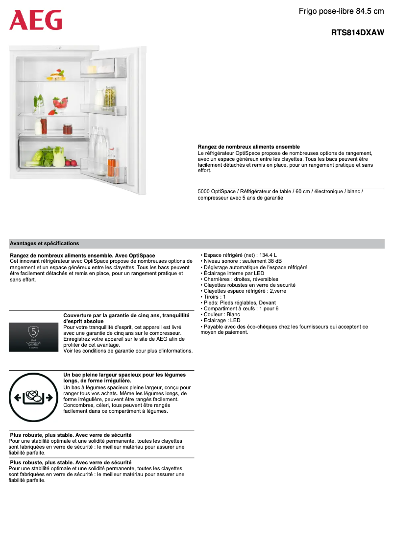 Image de la première page du manuel de l'appareil RTS814DXAW