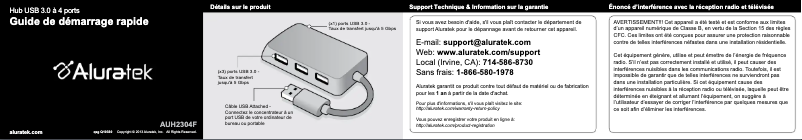 Page n°1 - Manuel utilisateur Aluratek AUH2304F