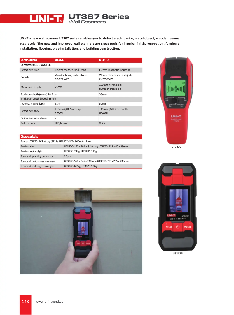 Page n°1 - Fiche technique Uni-T UT387D