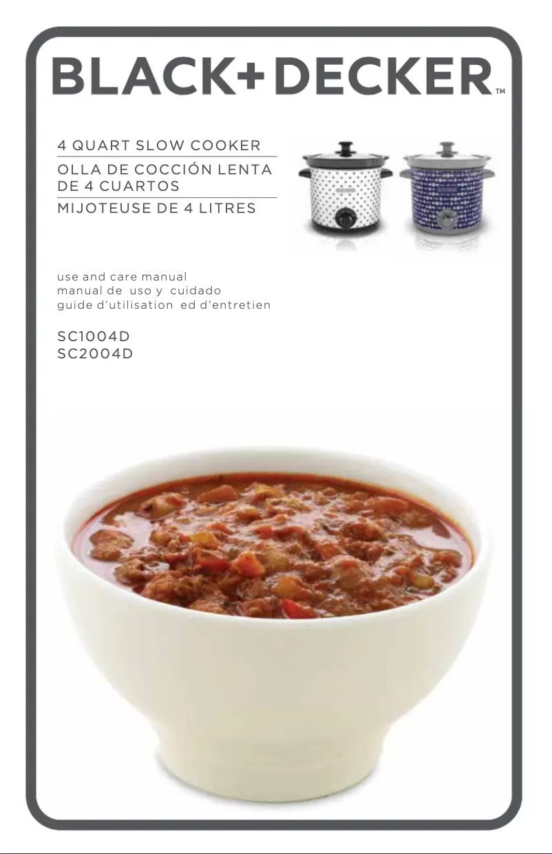 Page 1 de la notice Manuel utilisateur Black & Decker SC2004D