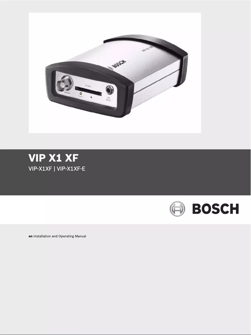 Page n°1 - Manuel utilisateur Bosch VIP X1 XF