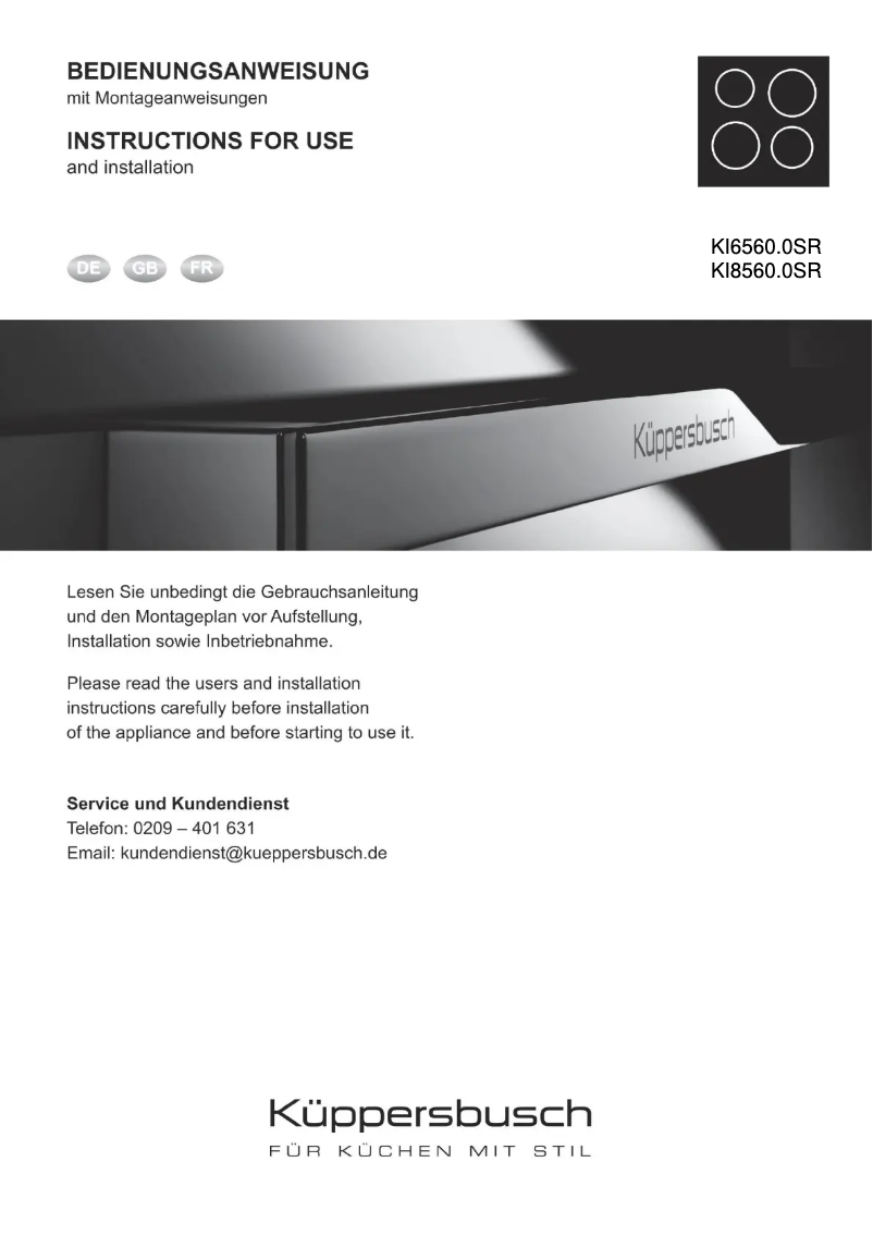 Page n°1 - Manuel utilisateur Küppersbusch KI6560.0SR