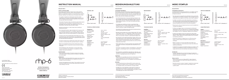 Image de la première page du manuel de l'appareil RHP-6