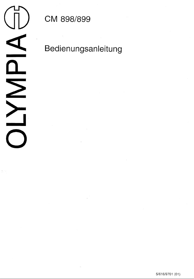 Page n°1 - Manuel utilisateur Olympia CM 898