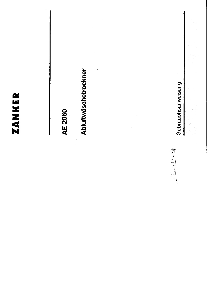 Page n°1 - Manuel utilisateur Zanker AE2060