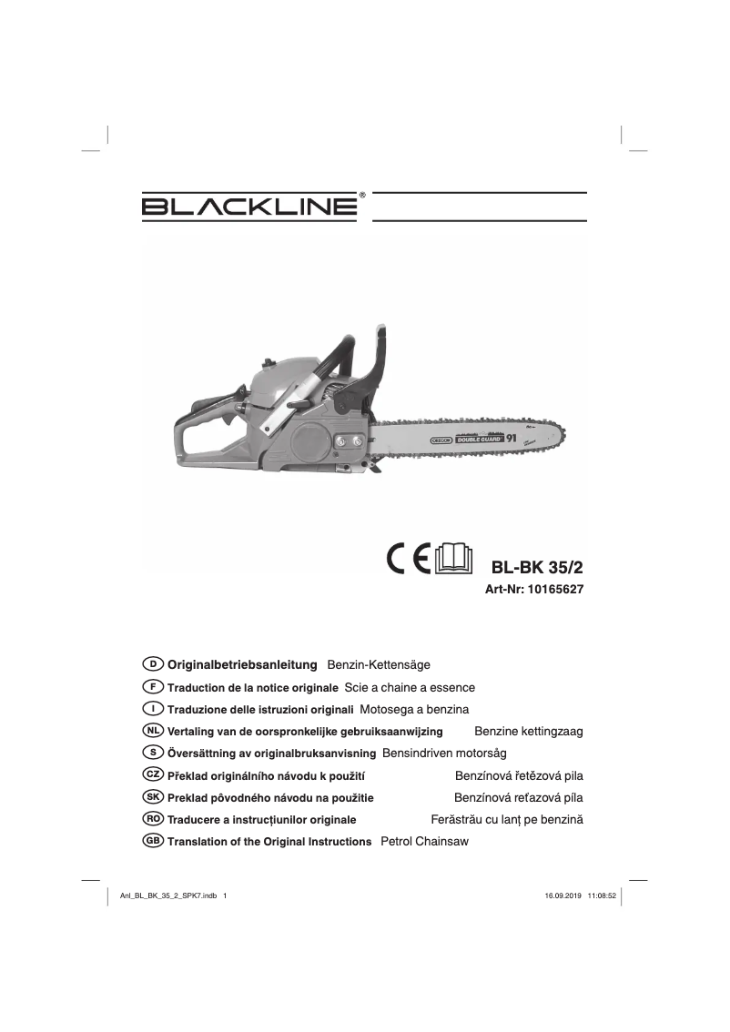 Page n°1 - Manuel utilisateur BlackLine BL-BK 35/2