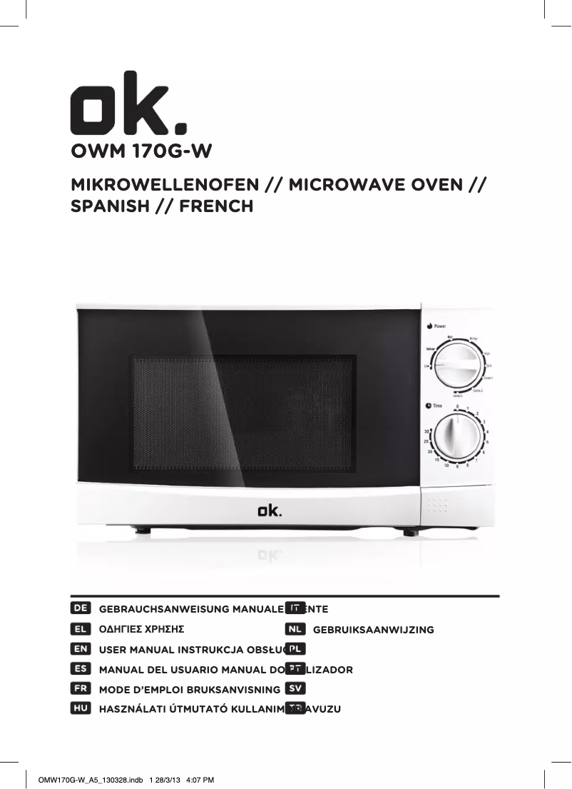 Page 1 de la notice Manuel utilisateur OK OWM 170G