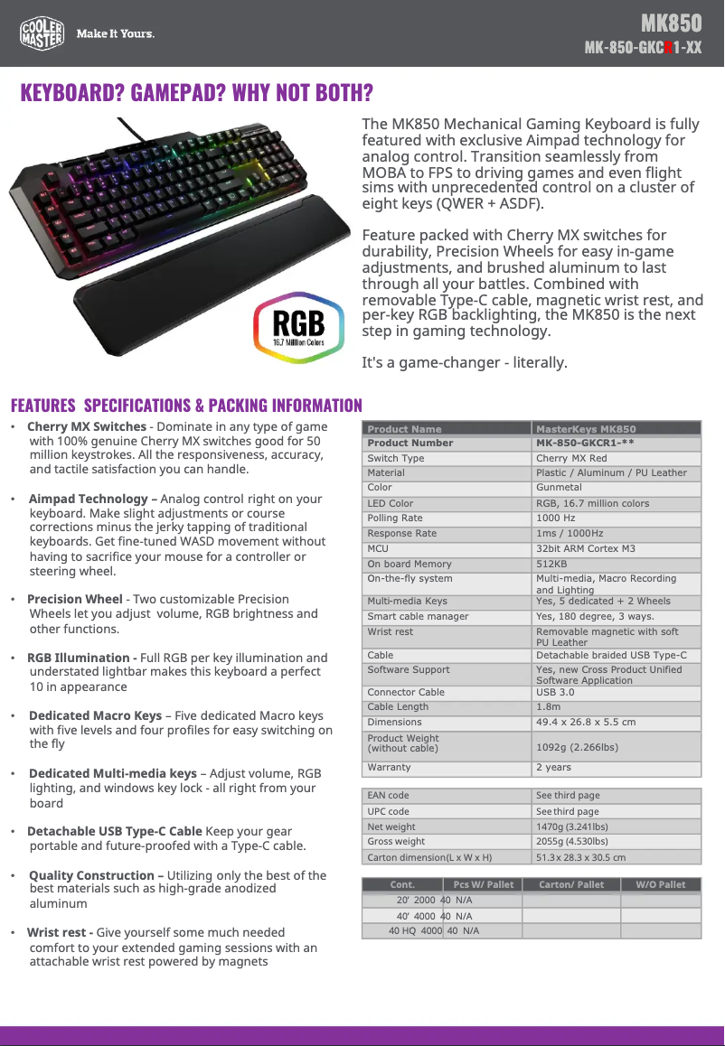 Image de la première page du manuel de l'appareil MK850