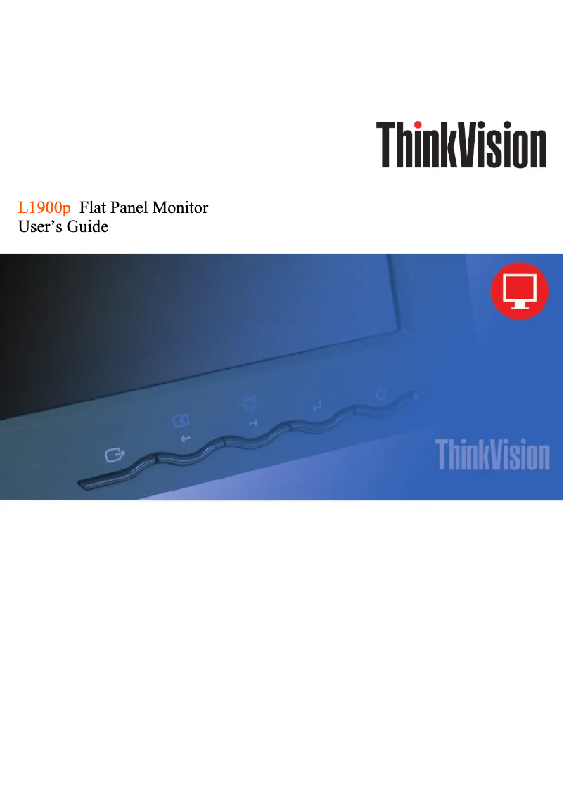 Image de la première page du manuel de l'appareil ThinkVision L1900p
