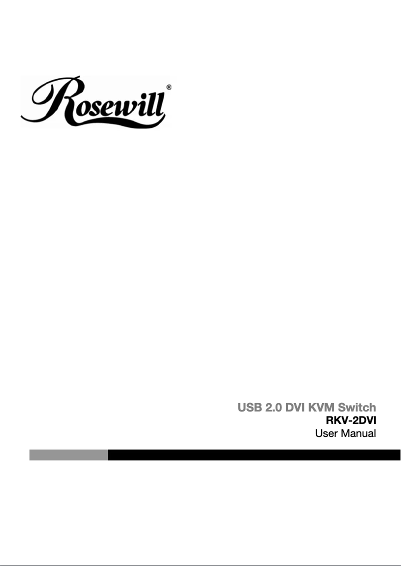 Page 1 de la notice Manuel utilisateur Rosewill RKV-2DVI