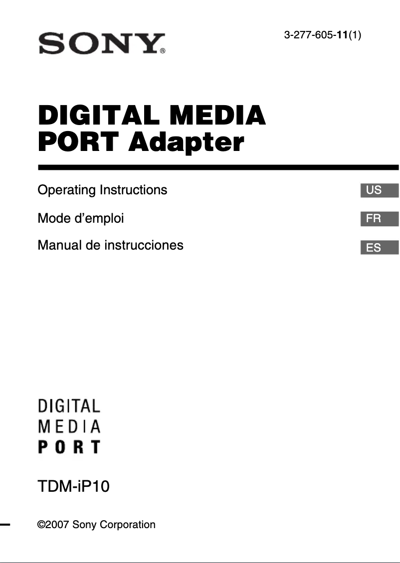 Image de la première page du manuel de l'appareil DAV-HDX277WC