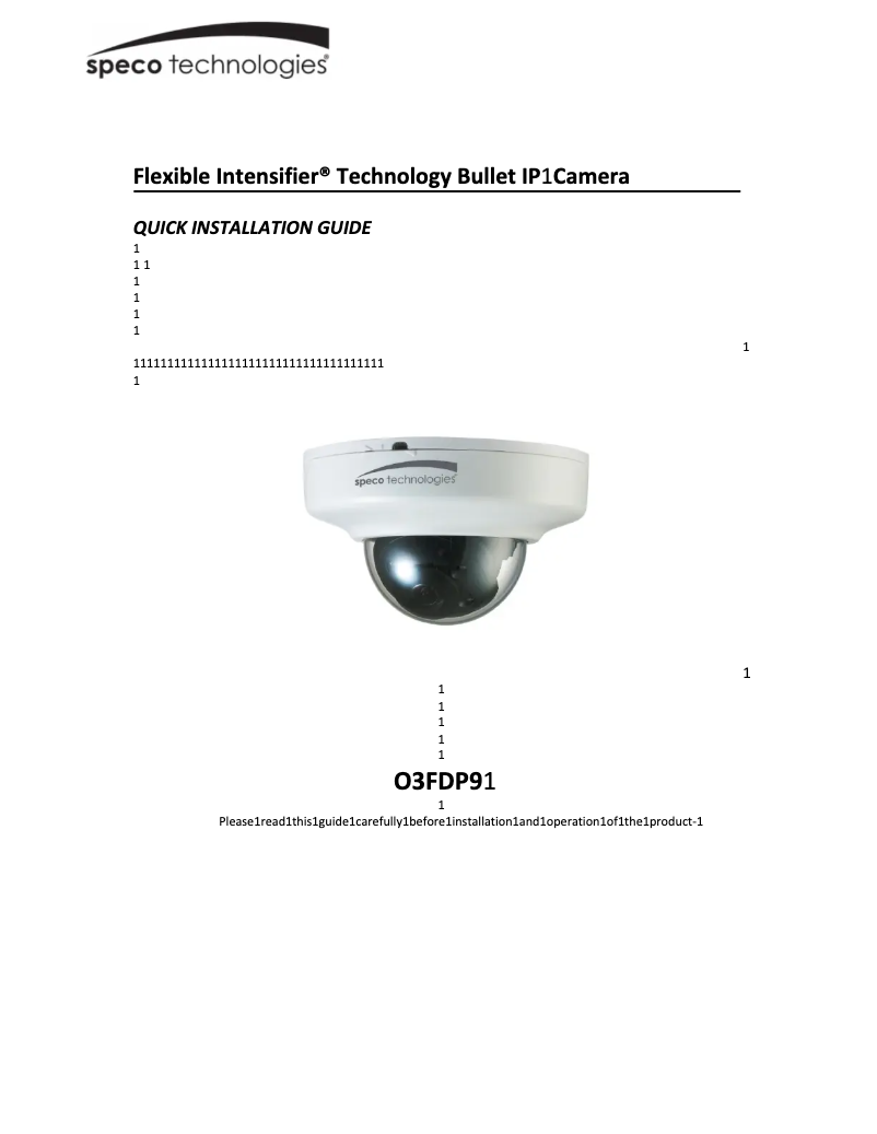 Image de la première page du manuel de l'appareil O3FDP9