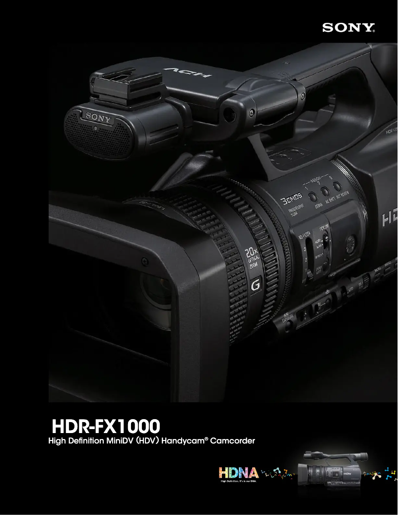 Image de la première page du manuel de l'appareil HDR-FX1000
