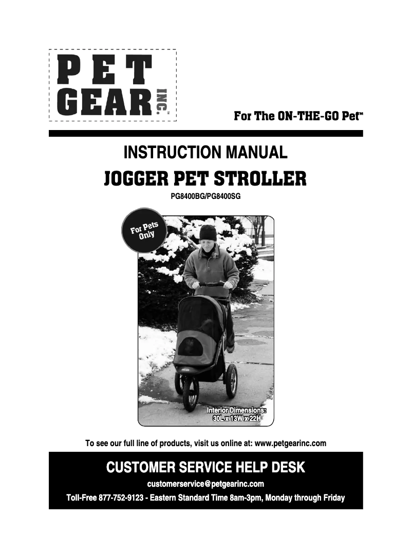 Page 1 de la notice Manuel utilisateur Pet Gear Jogger