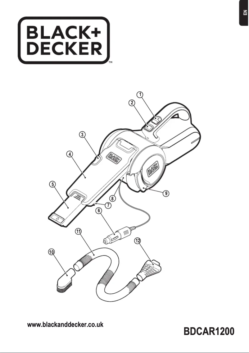 Page n°1 - Manuel utilisateur Black & Decker Dustbuster Pivot Auto BDCAR1200