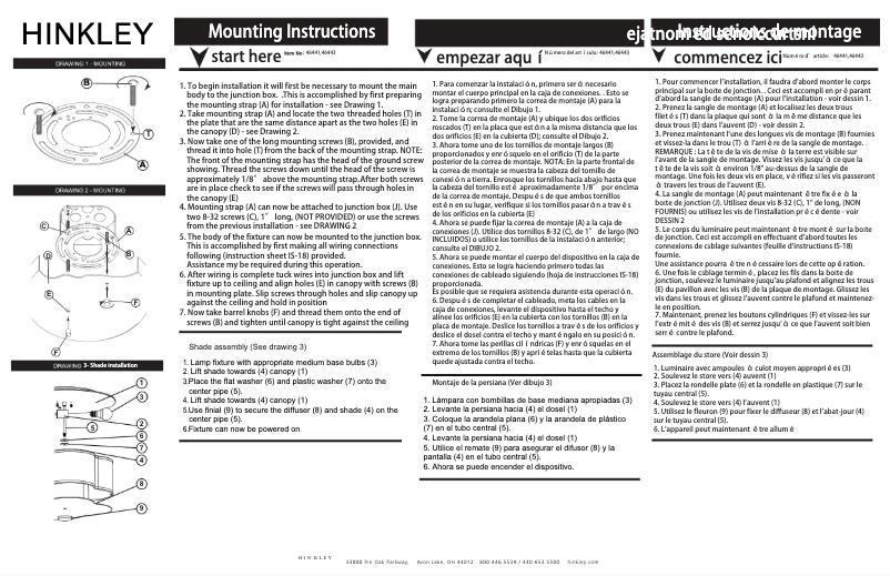 Page 1 de la notice Manuel utilisateur Hinkley Lighting Delaney 46441BK
