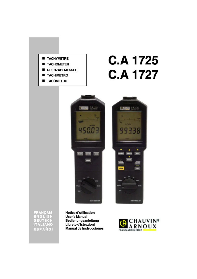 Image de la première page du manuel de l'appareil C.A 1727