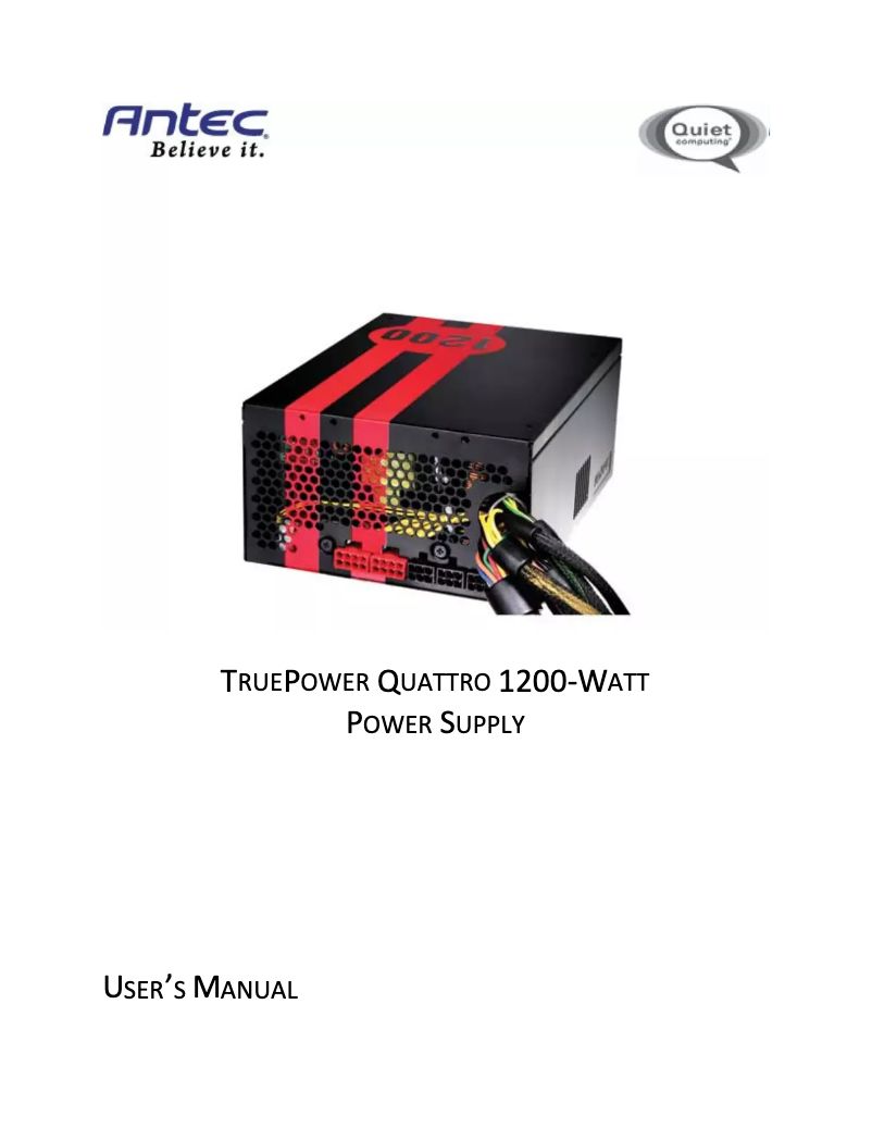 Page n°1 - Manuel utilisateur Antec TPQ-1200 EC