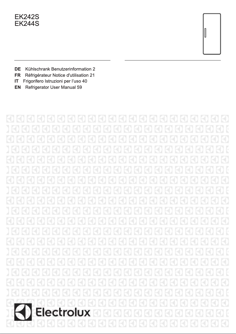 Page 1 de la notice Manuel utilisateur Electrolux EK244SLBR