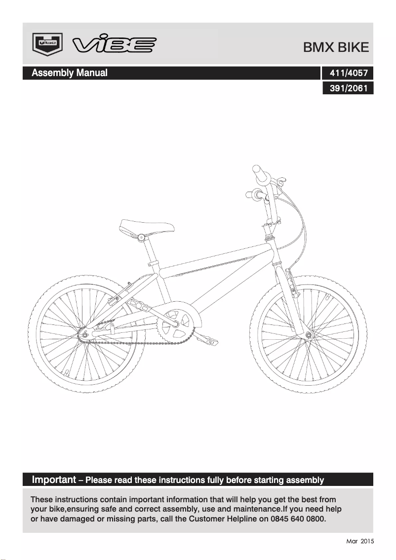 Página 1 del manual Manual de usuario Vibe Scar BMX