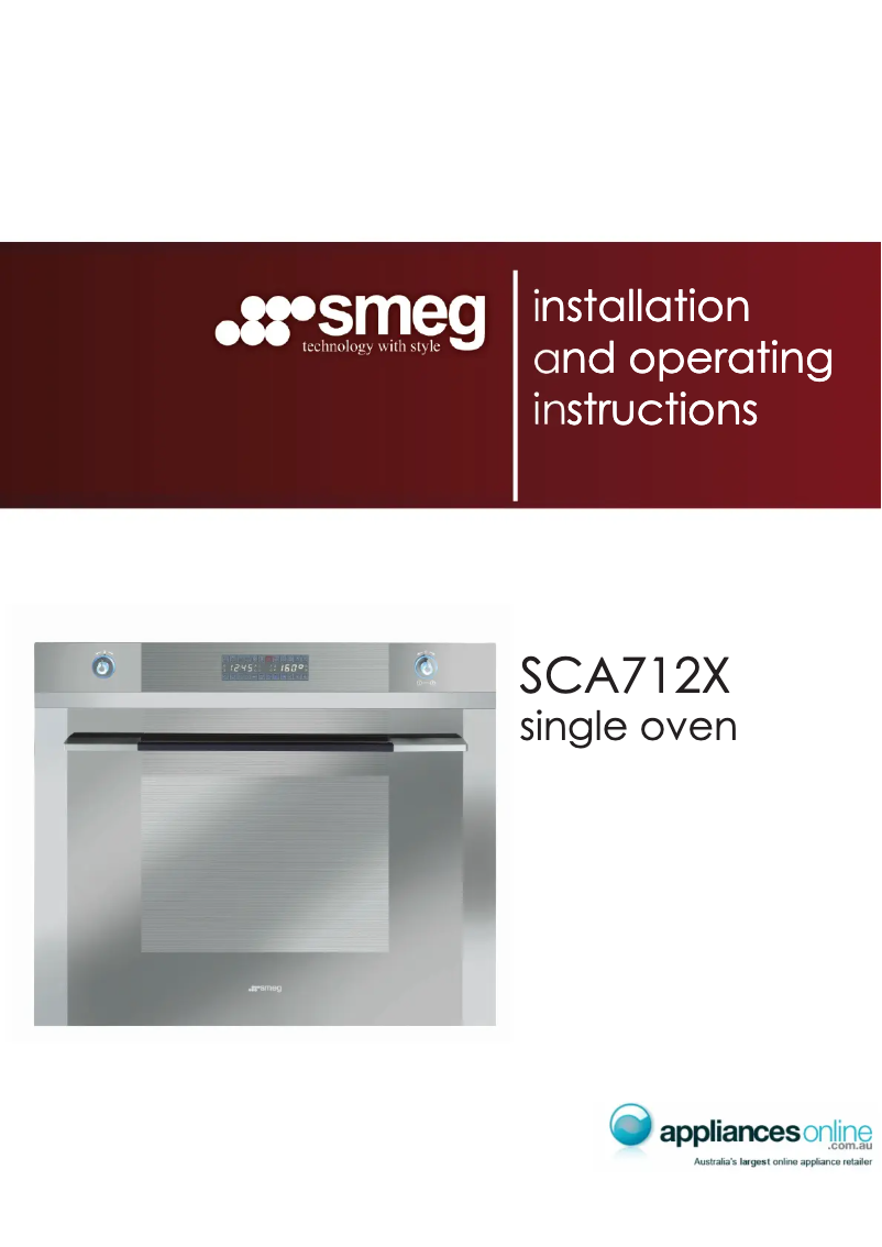 Page n°1 - Manuel utilisateur Smeg SCA712X