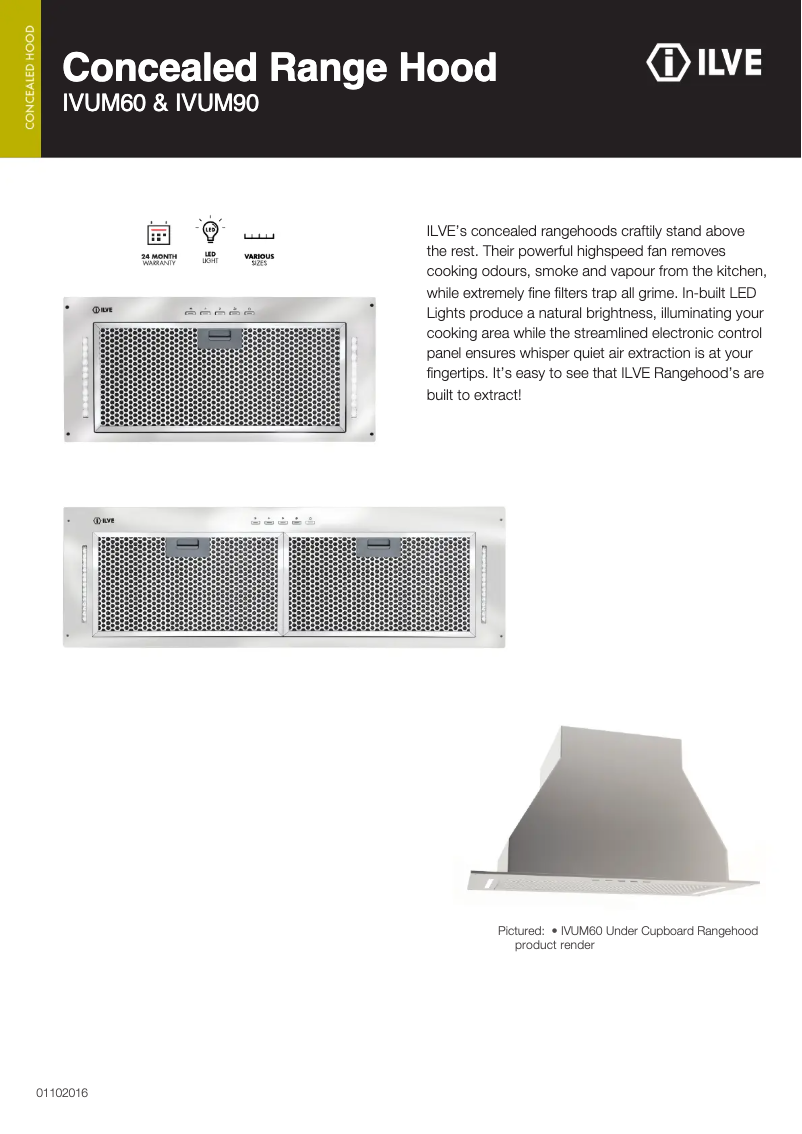 Page n°1 - Fiche technique Ilve IVUM60X