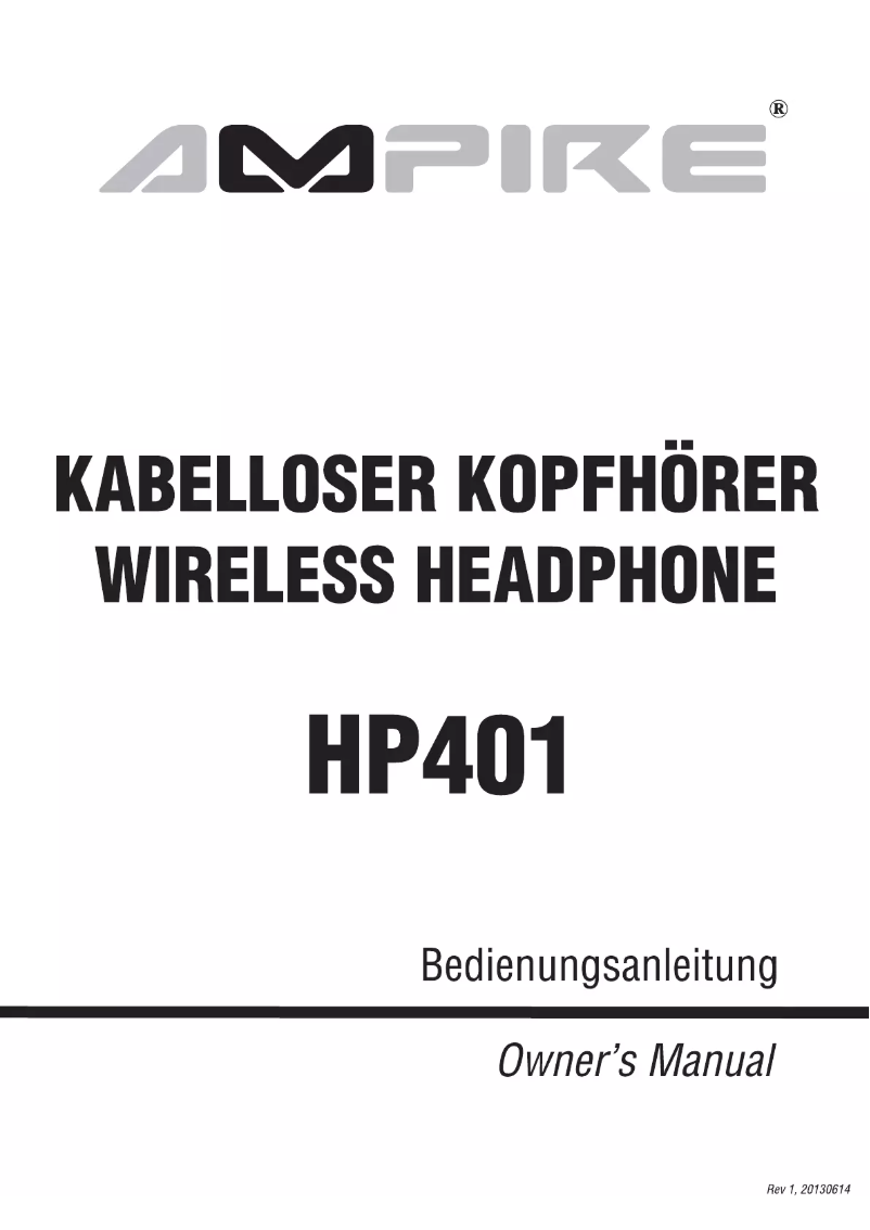 Página 1 del manual Manual de usuario Ampire HP401