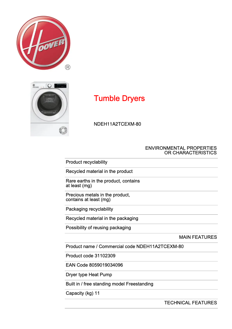 Image de la première page du manuel de l'appareil NDEH11A2TCEXM-80