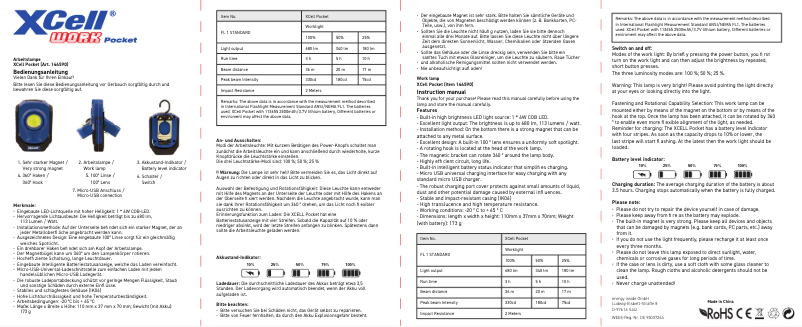 Página 1 del manual Manual de usuario XCell Work Pocket 144590