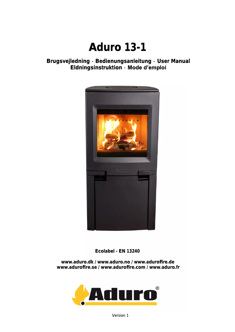 Page 1 de la notice Manuel utilisateur Aduro 13-1
