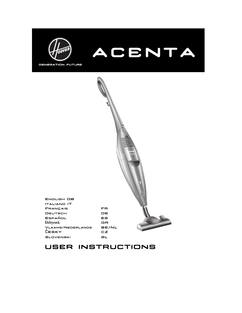 Page n°1 - Manuel utilisateur Hoover Acenta SCS 780 E