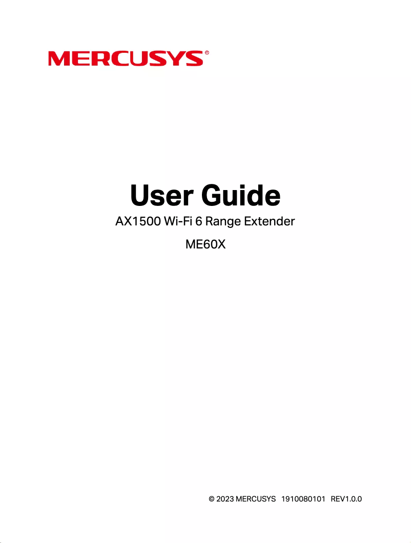 Page 1 de la notice Manuel utilisateur Mercusys ME60X