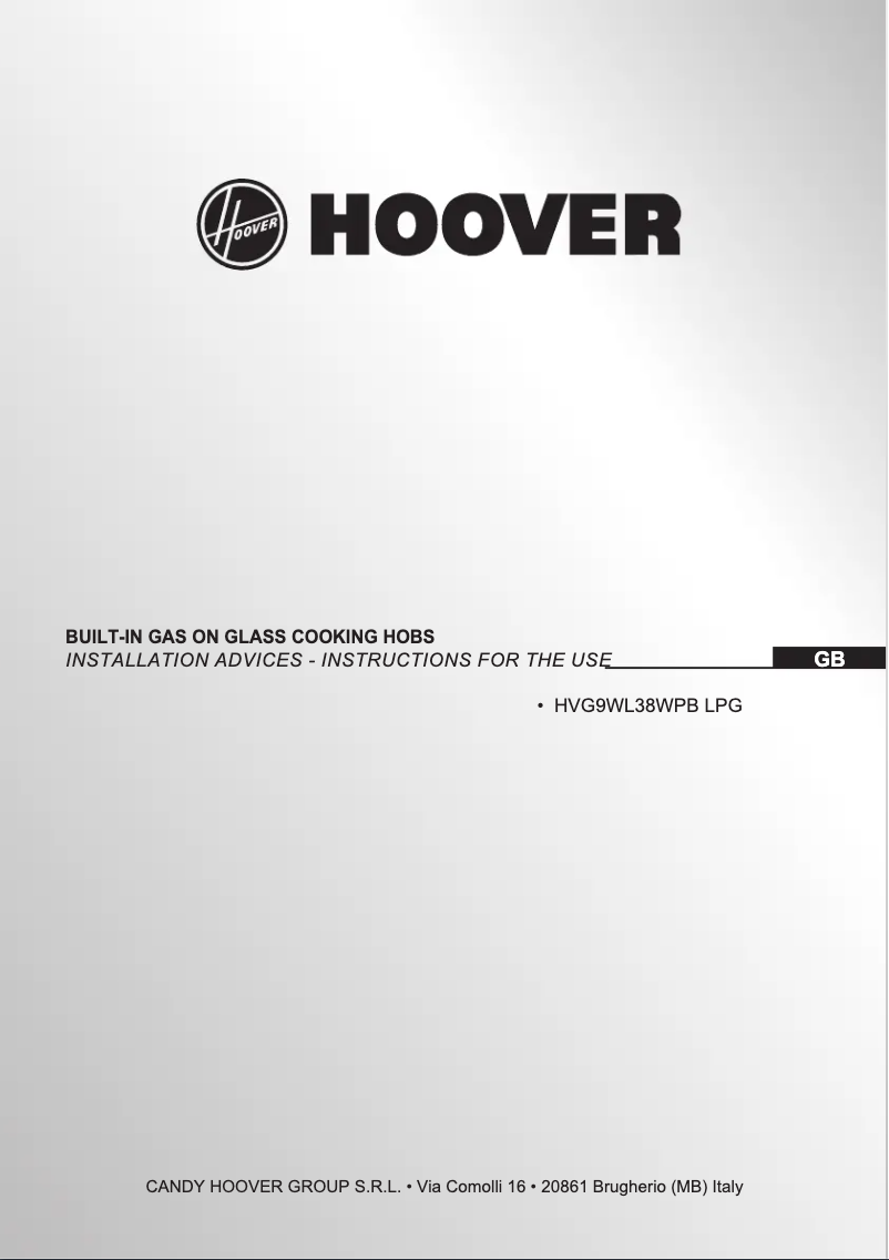 Page n°1 - Manuel utilisateur Hoover HVG9WL38WPB LPG