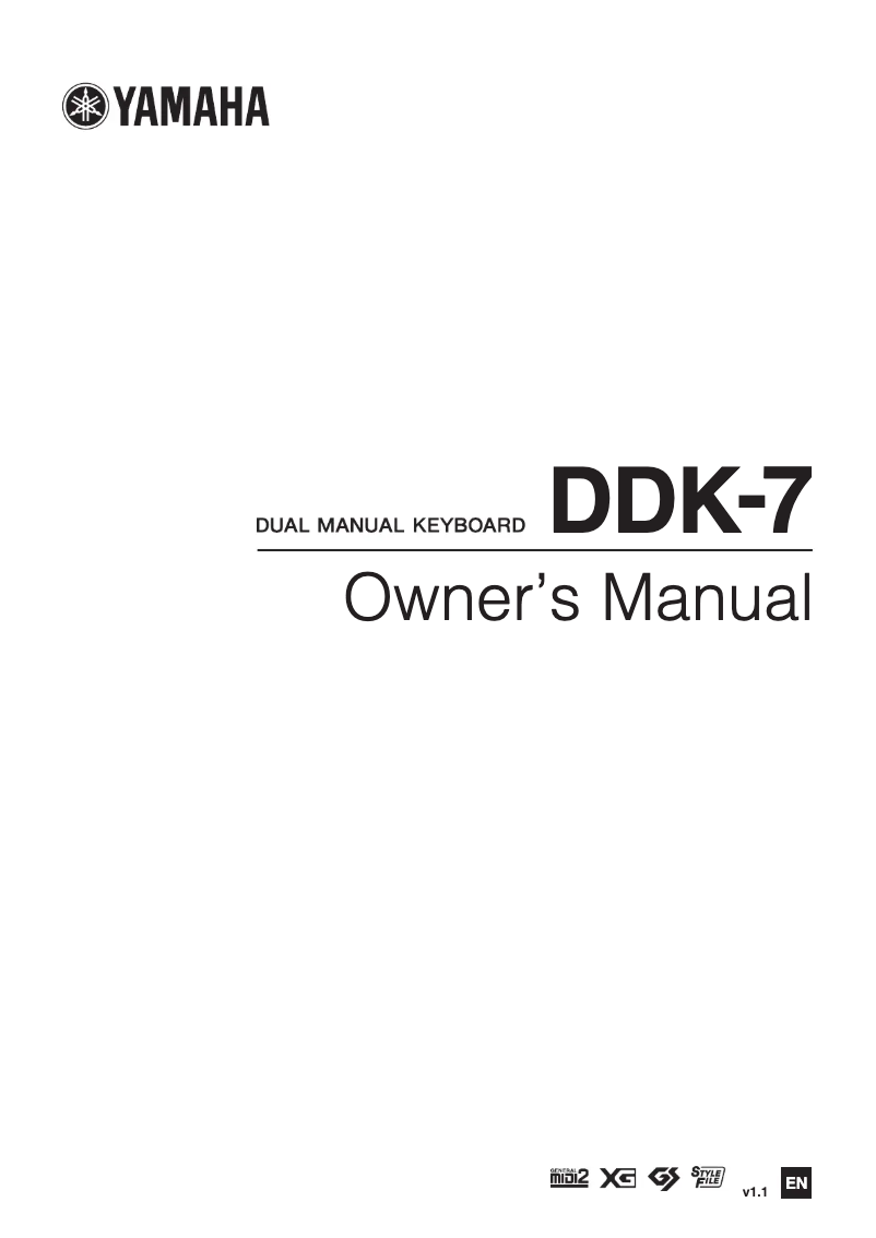 Page n°1 - Manuel utilisateur Yamaha DDK-7
