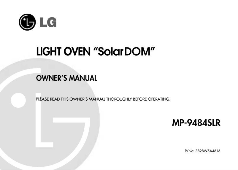 Page n°1 - Manuel utilisateur LG MP-9483SLR