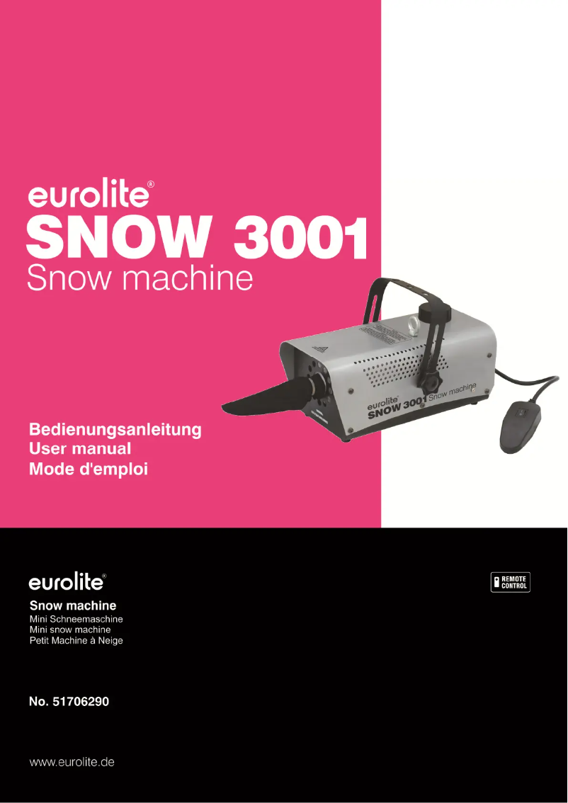 Page n°1 - Manuel utilisateur Eurolite Snow 3001