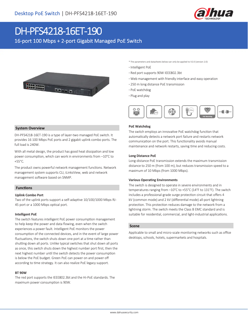 Image de la première page du manuel de l'appareil PFS4218-16ET-190