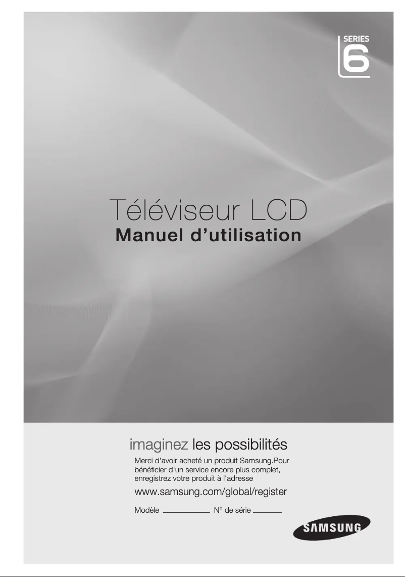 Page 1 de la notice Manuel utilisateur Samsung LA46C630K1R