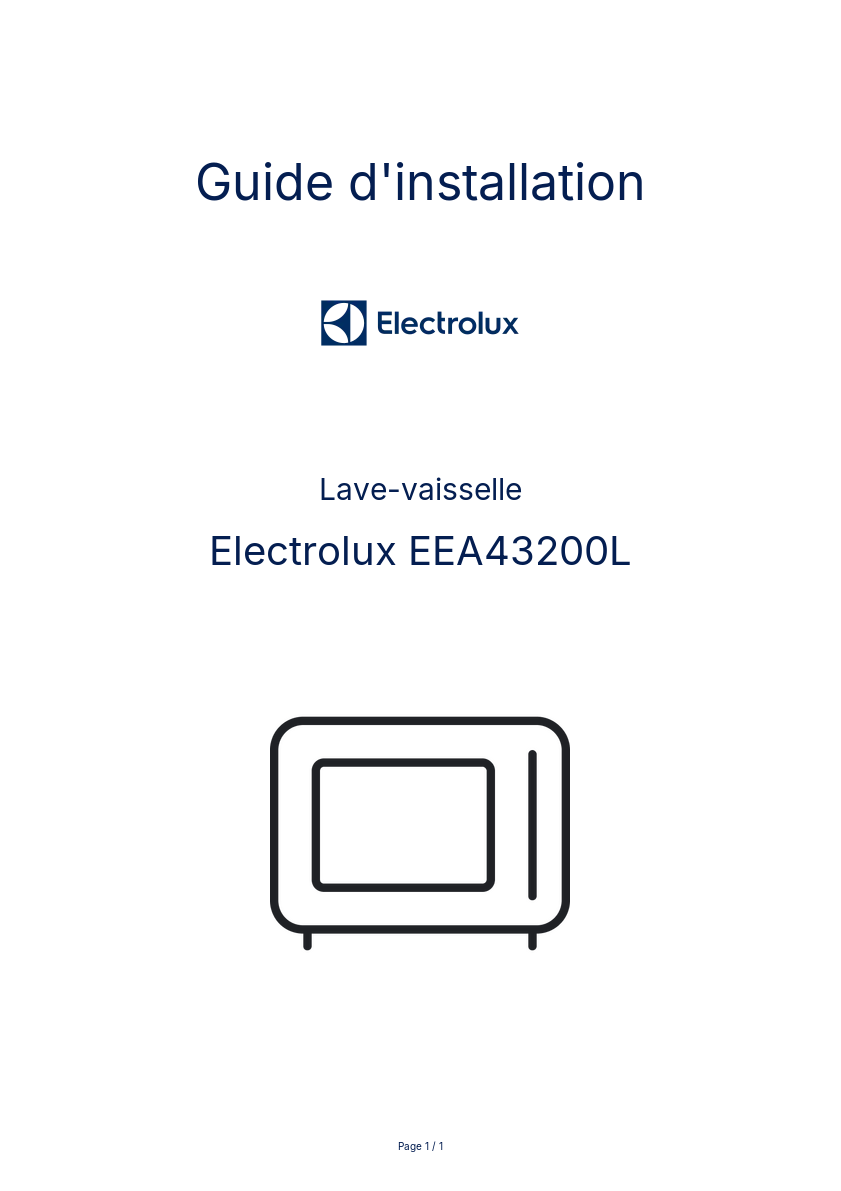 Image de la première page du manuel de l'appareil EEA43200L